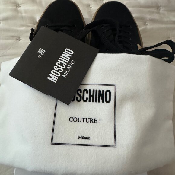 NWT - Moschino - Black Logo Plaque Sneakers - Size 44IT / 11US - Picture 13 of 14